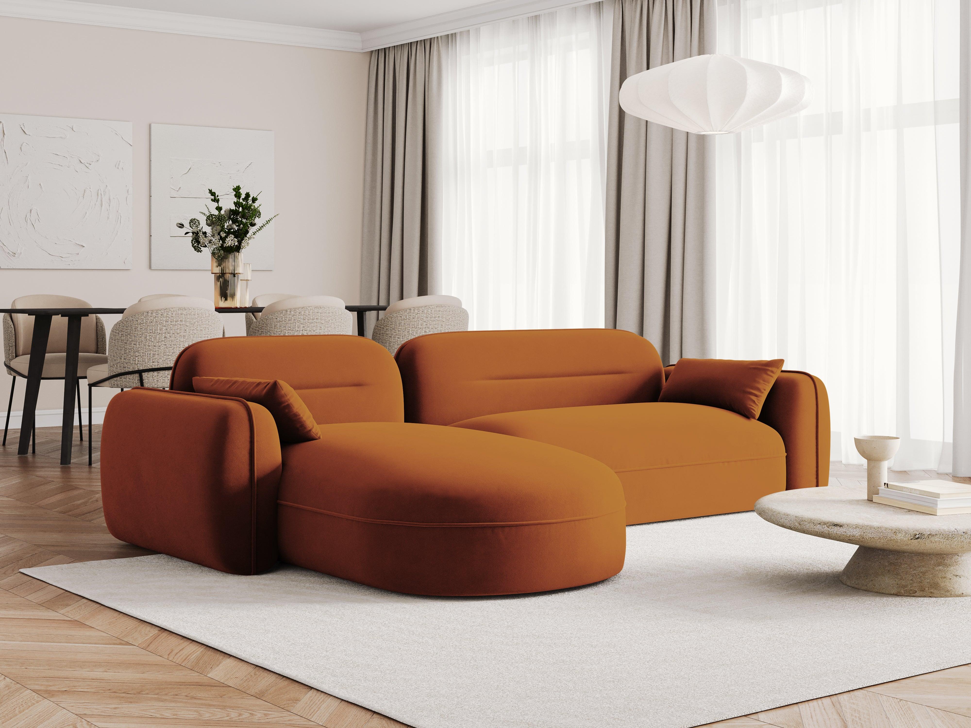Narożnik modułowy aksamitny lewostronny 3,5-osobowy SYDNEY terracotta Cosmopolitan Design    Eye on Design