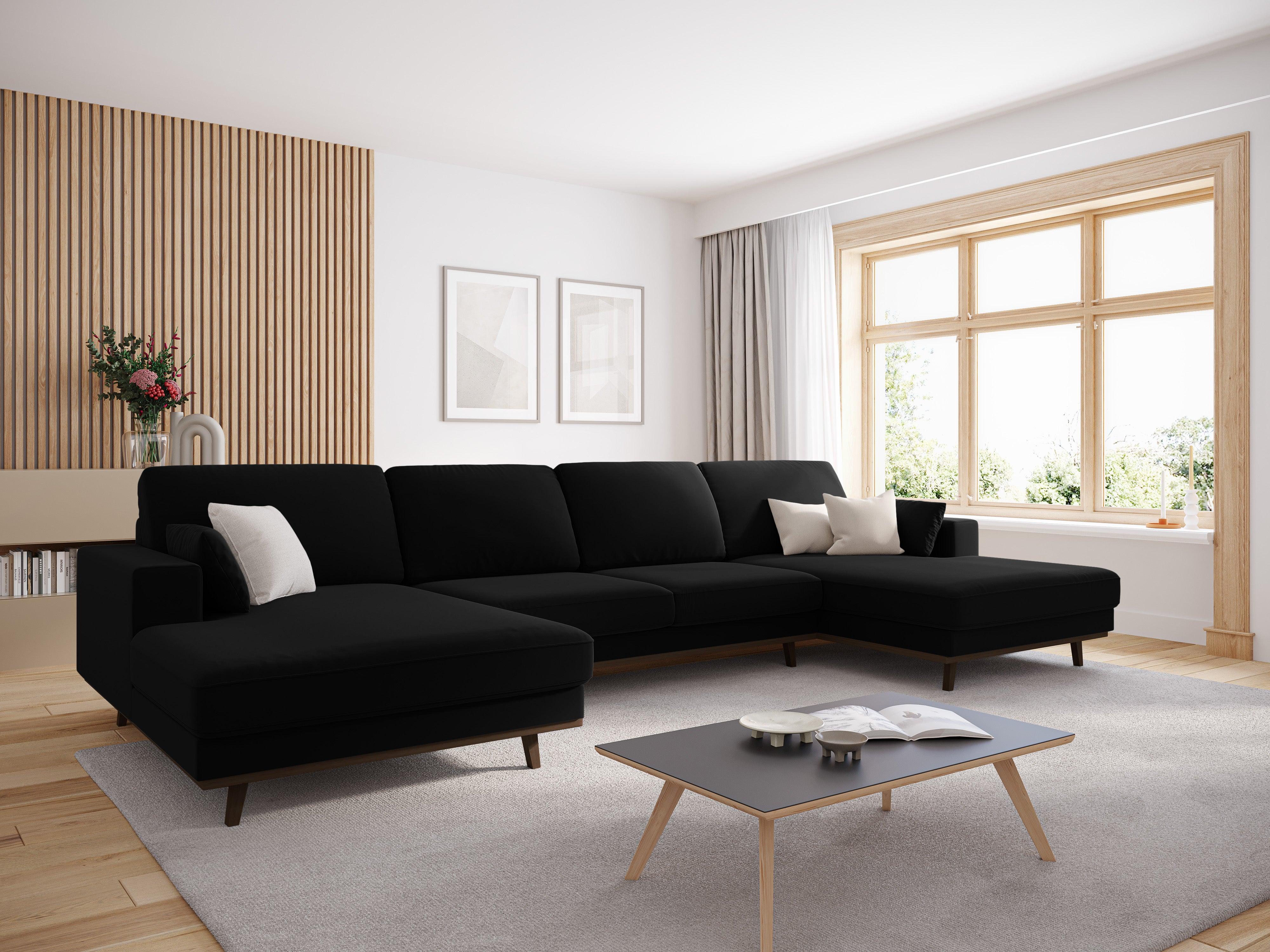 Narożnik aksamitny panoramiczny HEBE czarny Mazzini Sofas    Eye on Design