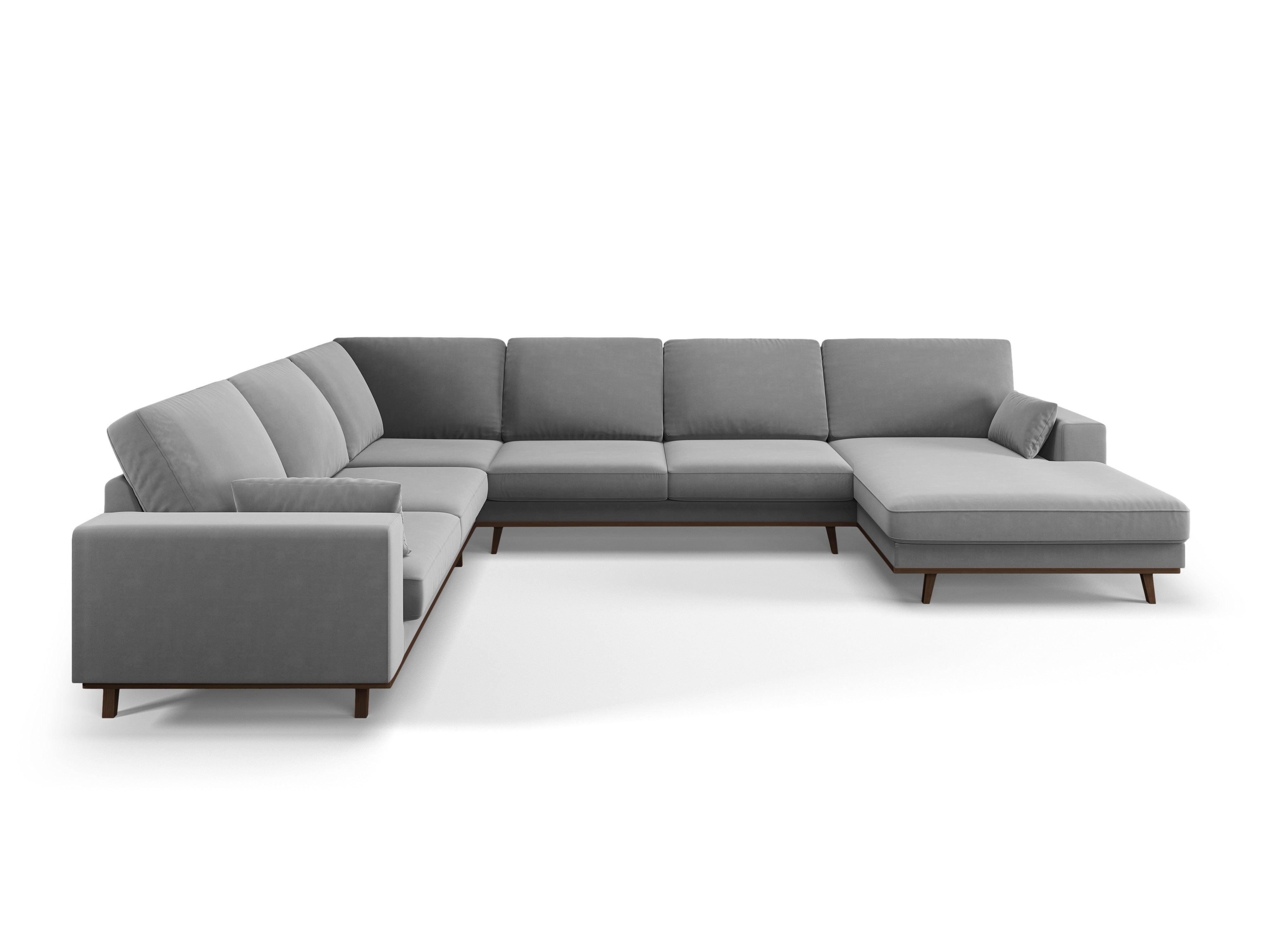 Narożnik lewostronny aksamitny panoramiczny HEBE szary Mazzini Sofas    Eye on Design