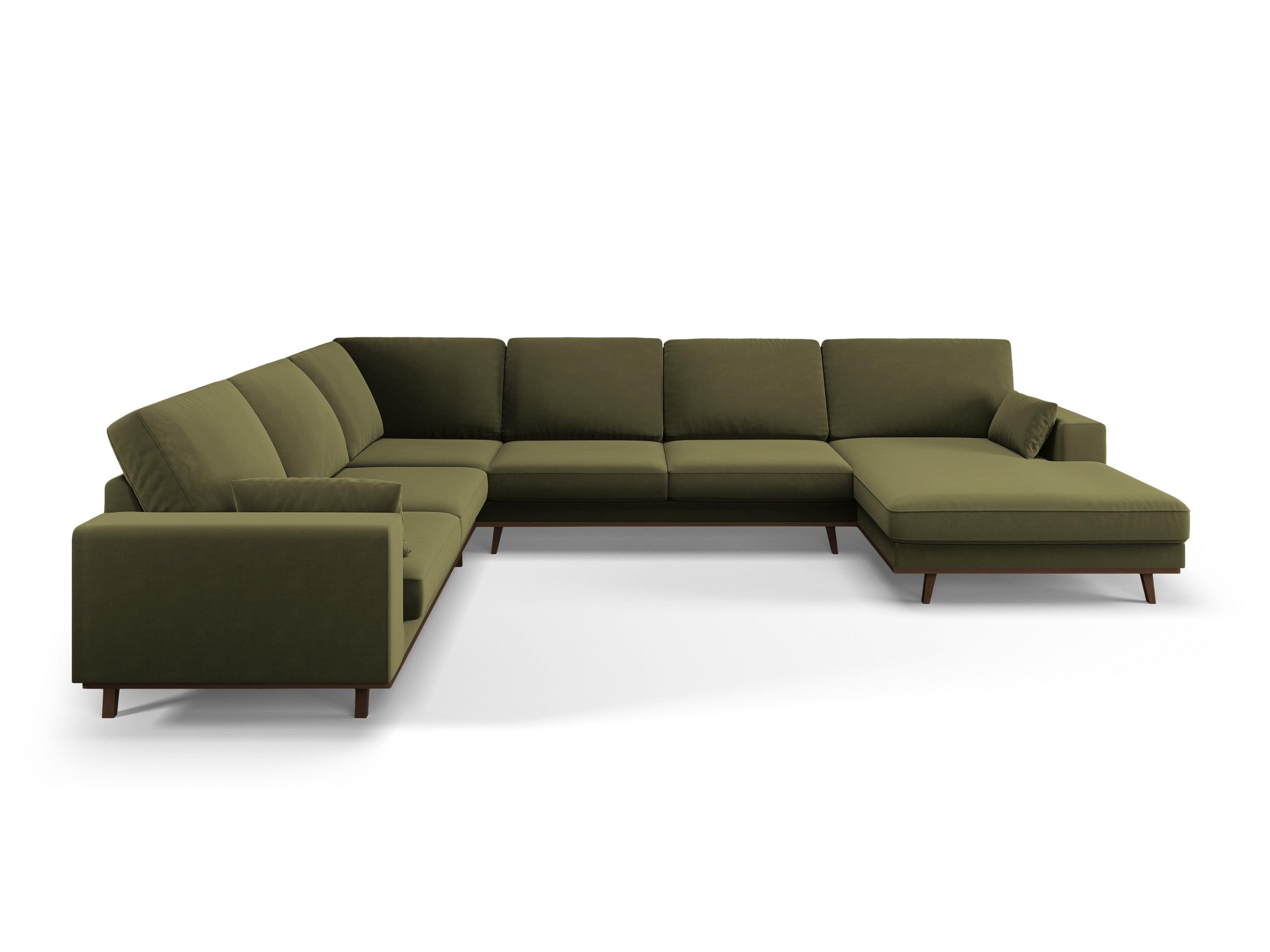 Narożnik lewostronny aksamitny panoramiczny HEBE zielony Mazzini Sofas    Eye on Design
