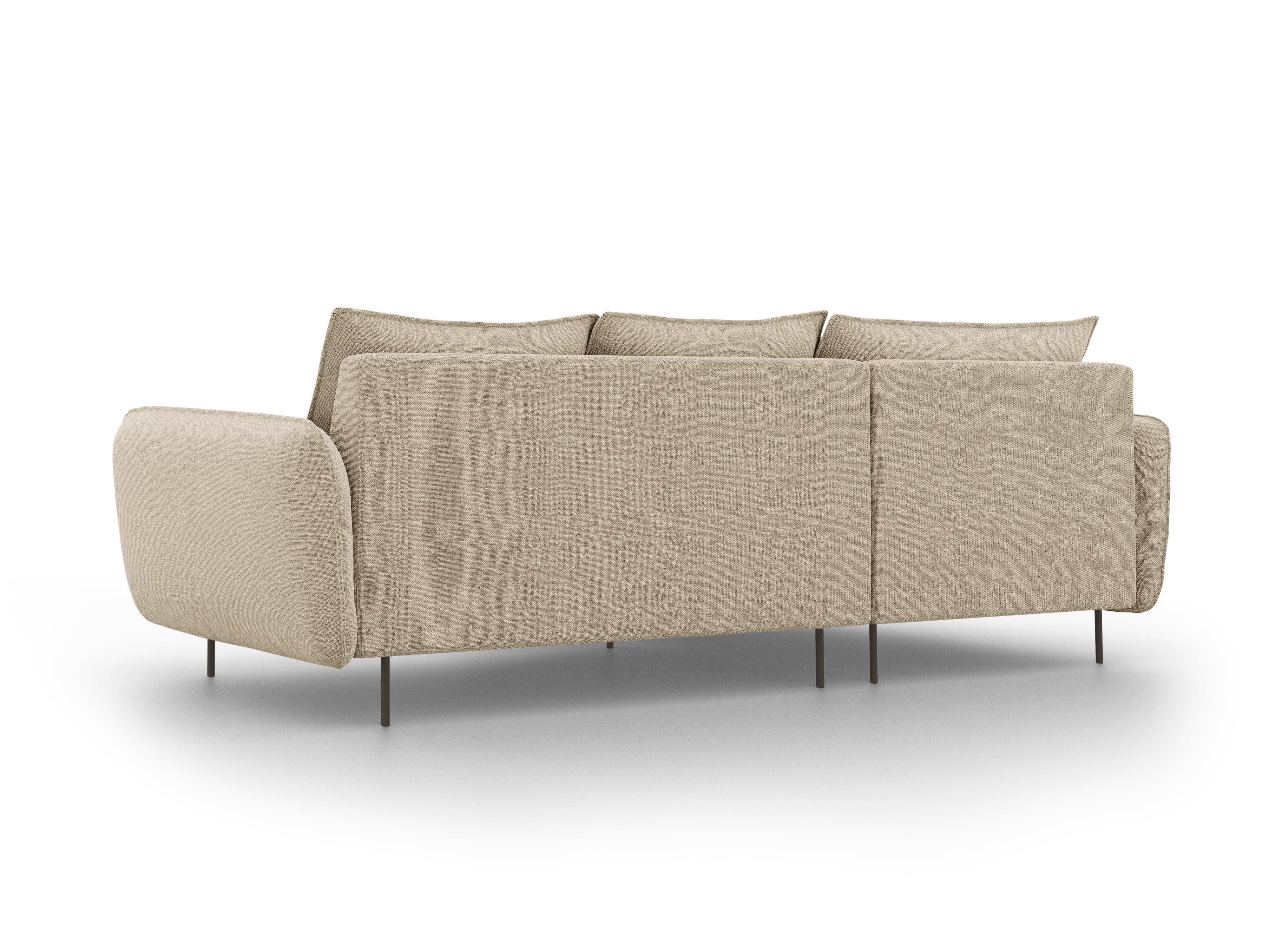 Narożnik lewostronny VIENNA beżowy z czarną podstawą Cosmopolitan Design    Eye on Design