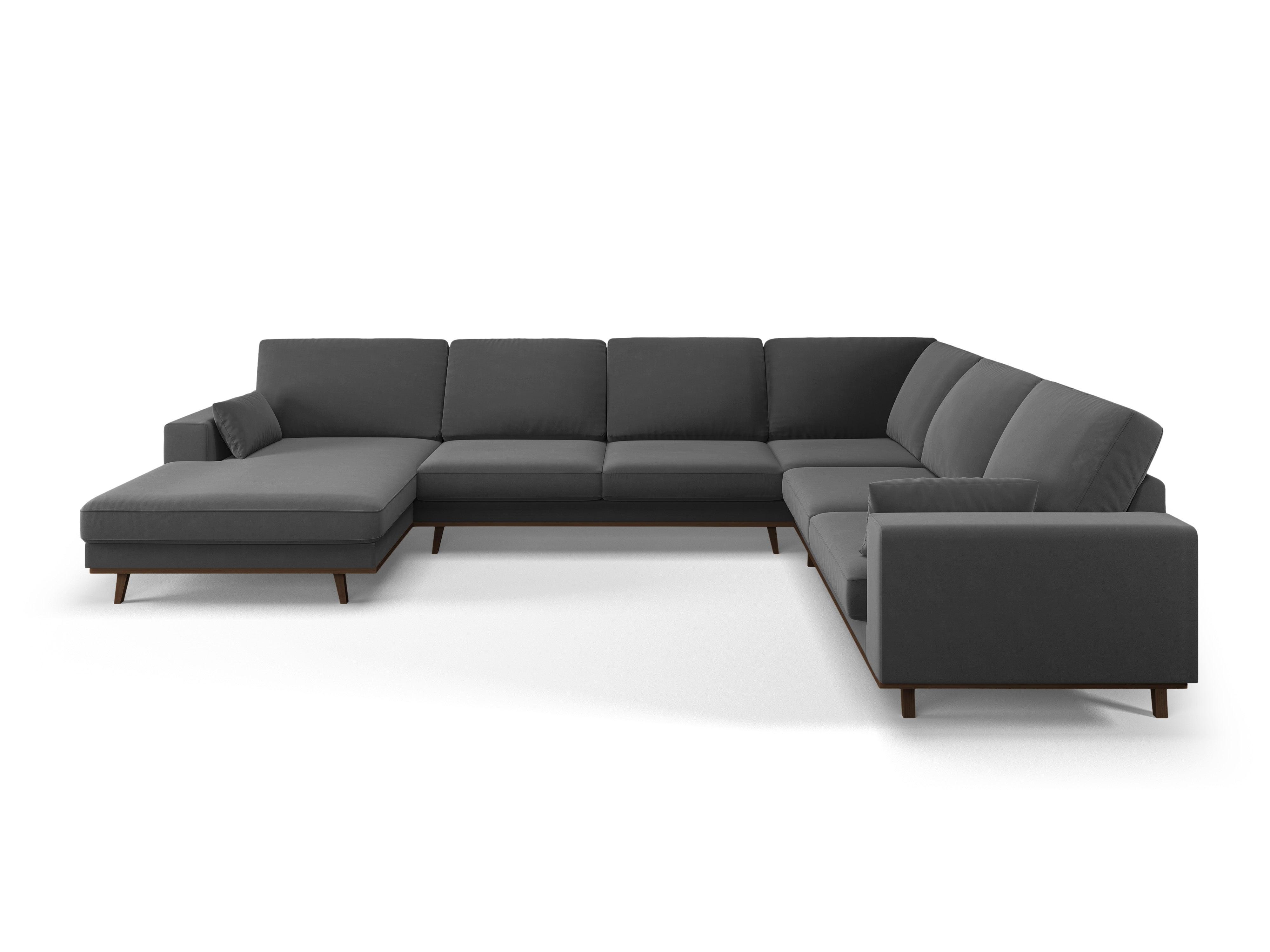 Narożnik prawostronny aksamitny panoramiczny HEBE ciemnoszary Mazzini Sofas    Eye on Design