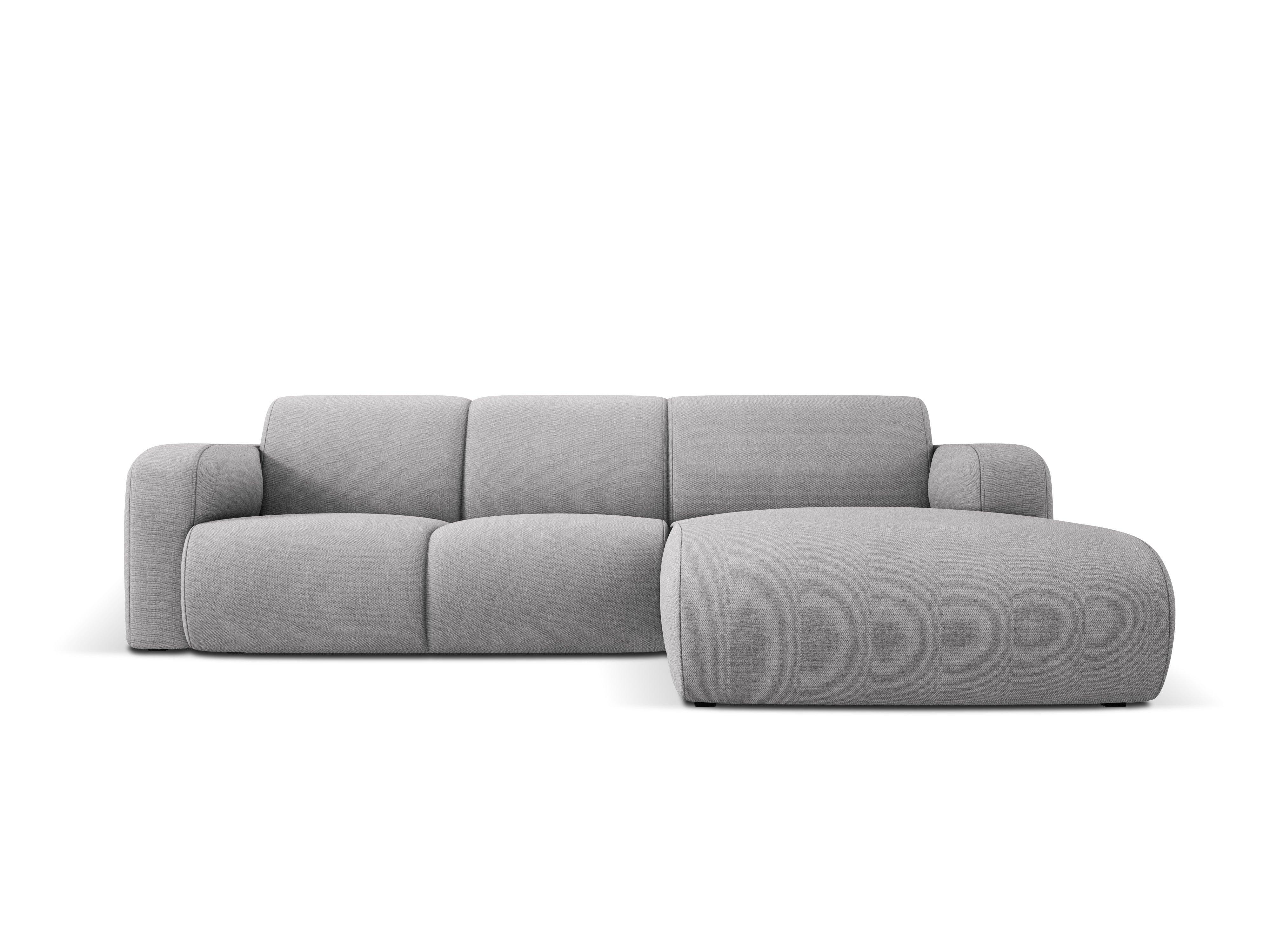 Narożnik prawostronny w tkaninie chenillowej 4-osobowy LOLA jasnoszary Windsor & Co    Eye on Design
