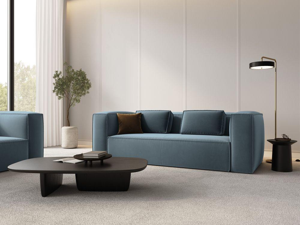 Velvet 3-seater sofa MACKAY blue