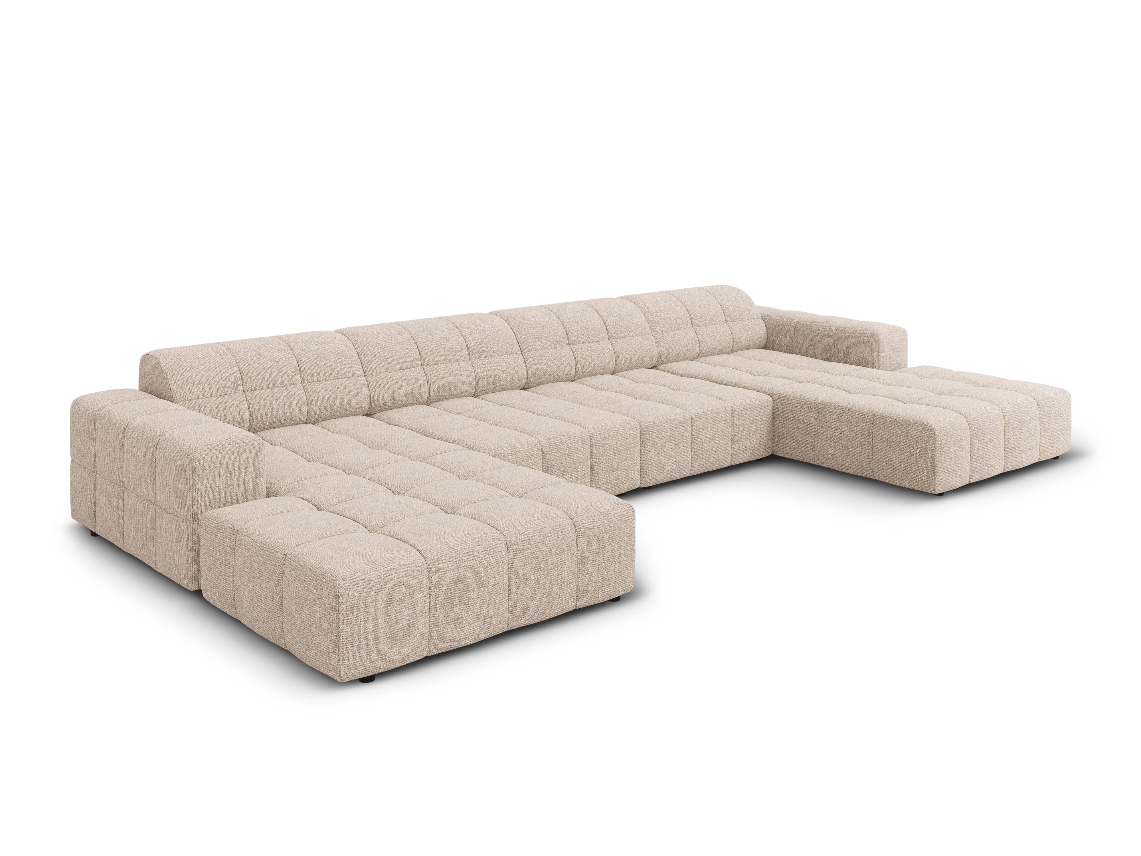 Panoramic 6-seater sofa CHICAGO beige chenille Cosmopolitan Design Eye on Design