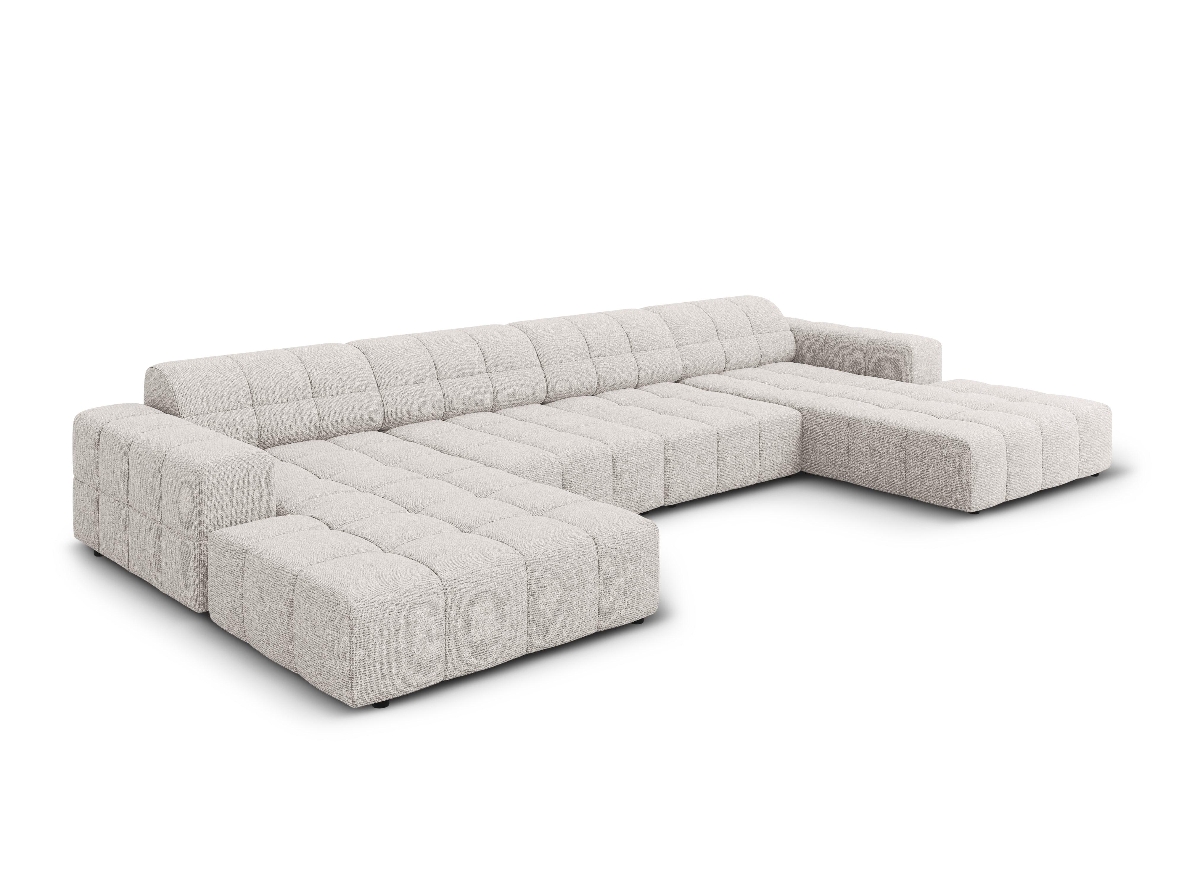 Panoramic 6-seater sofa CHICAGO light grey chenille Cosmopolitan Design Eye on Design