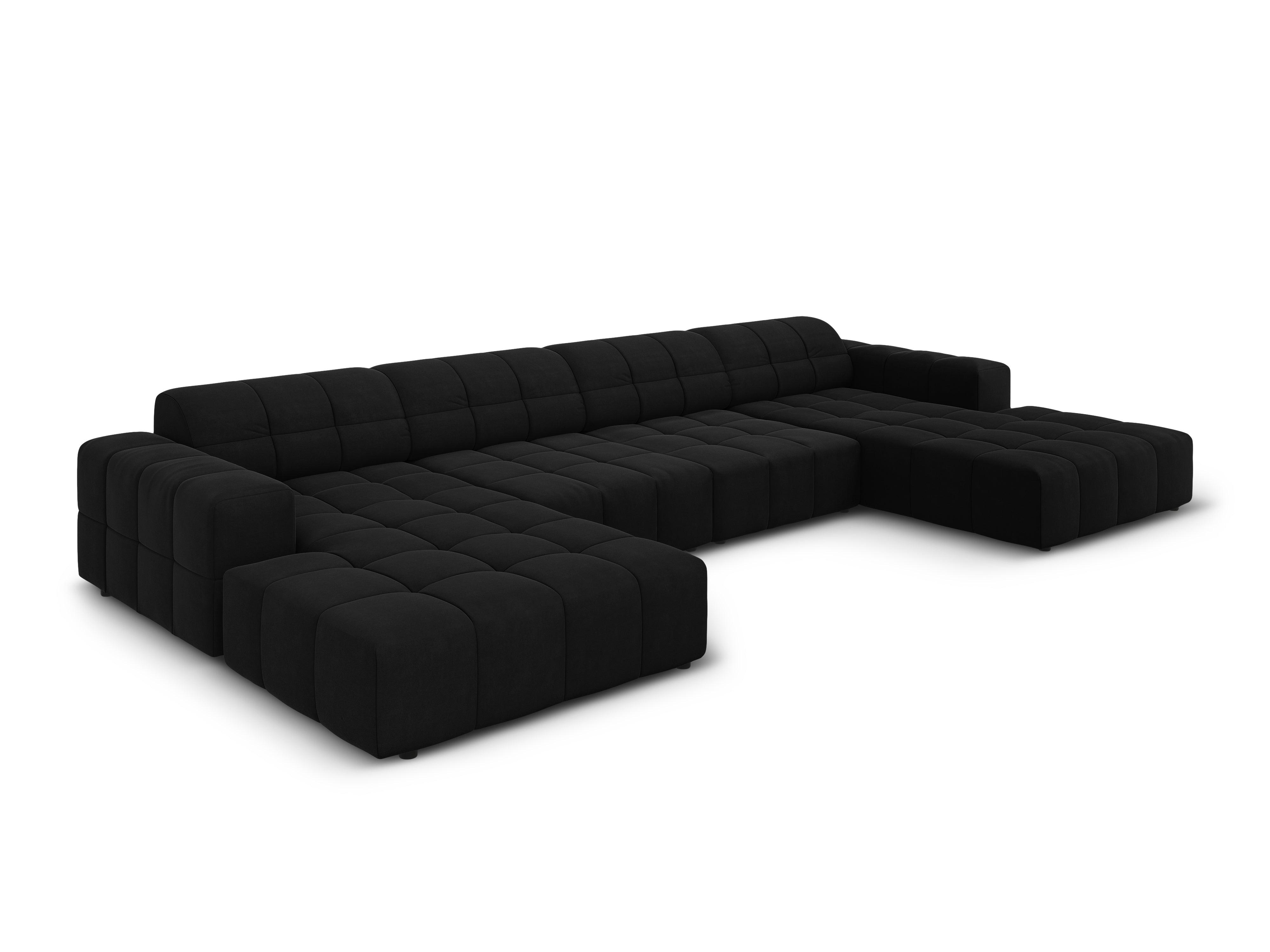 Panoramic velvet 6-seater sofa CHICAGO black Cosmopolitan Design Eye on Design