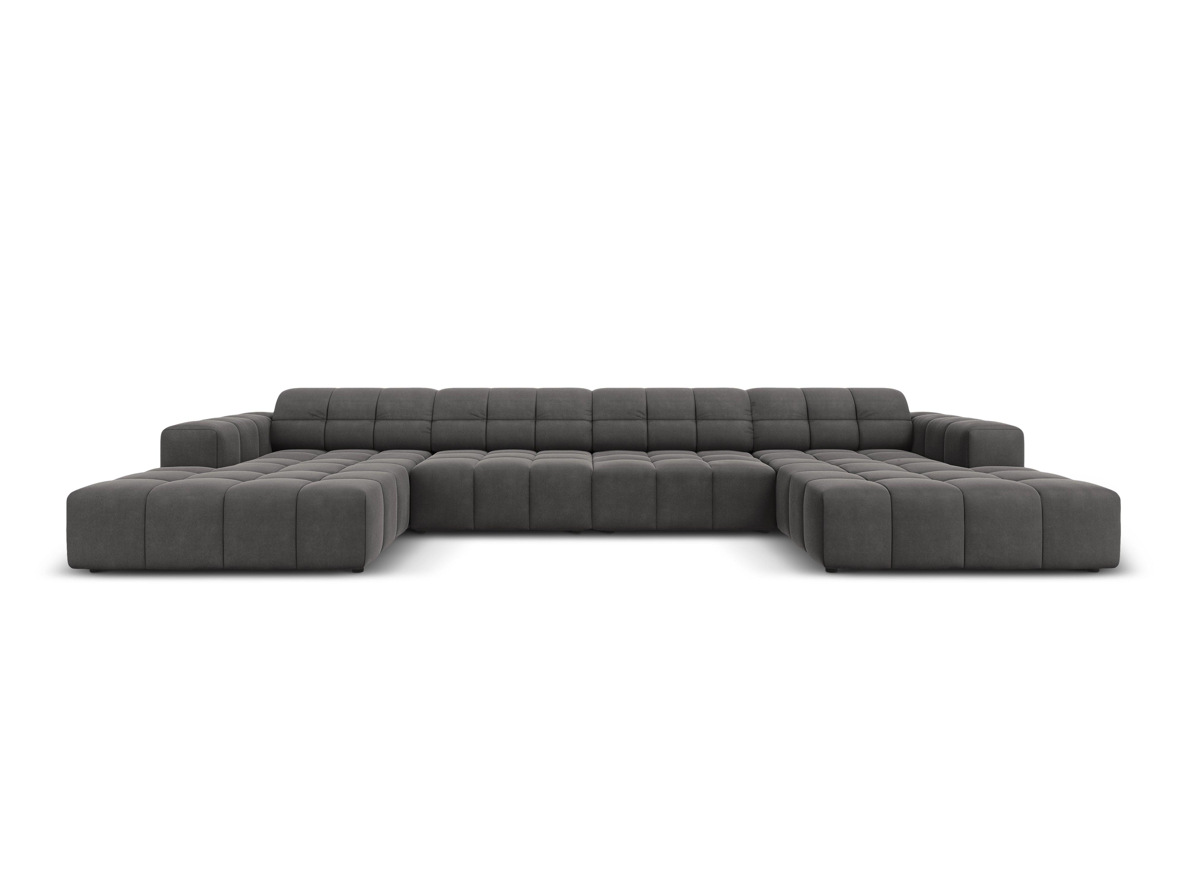 Velvet 6-seater panoramic sofa CHICAGO dark grey Cosmopolitan Design Eye on Design