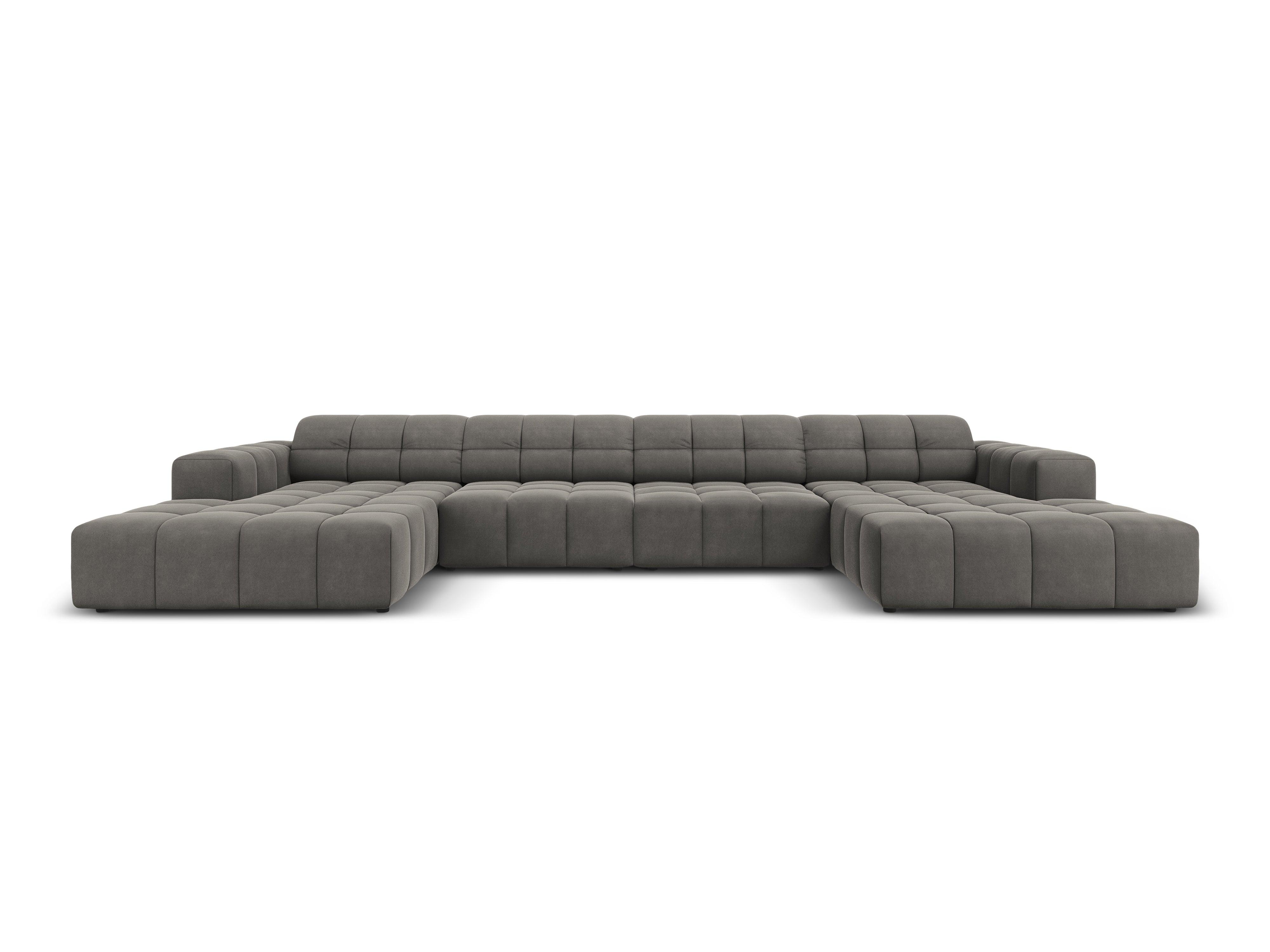 Velvet 6-seater panoramic sofa CHICAGO grey Cosmopolitan Design Eye on Design