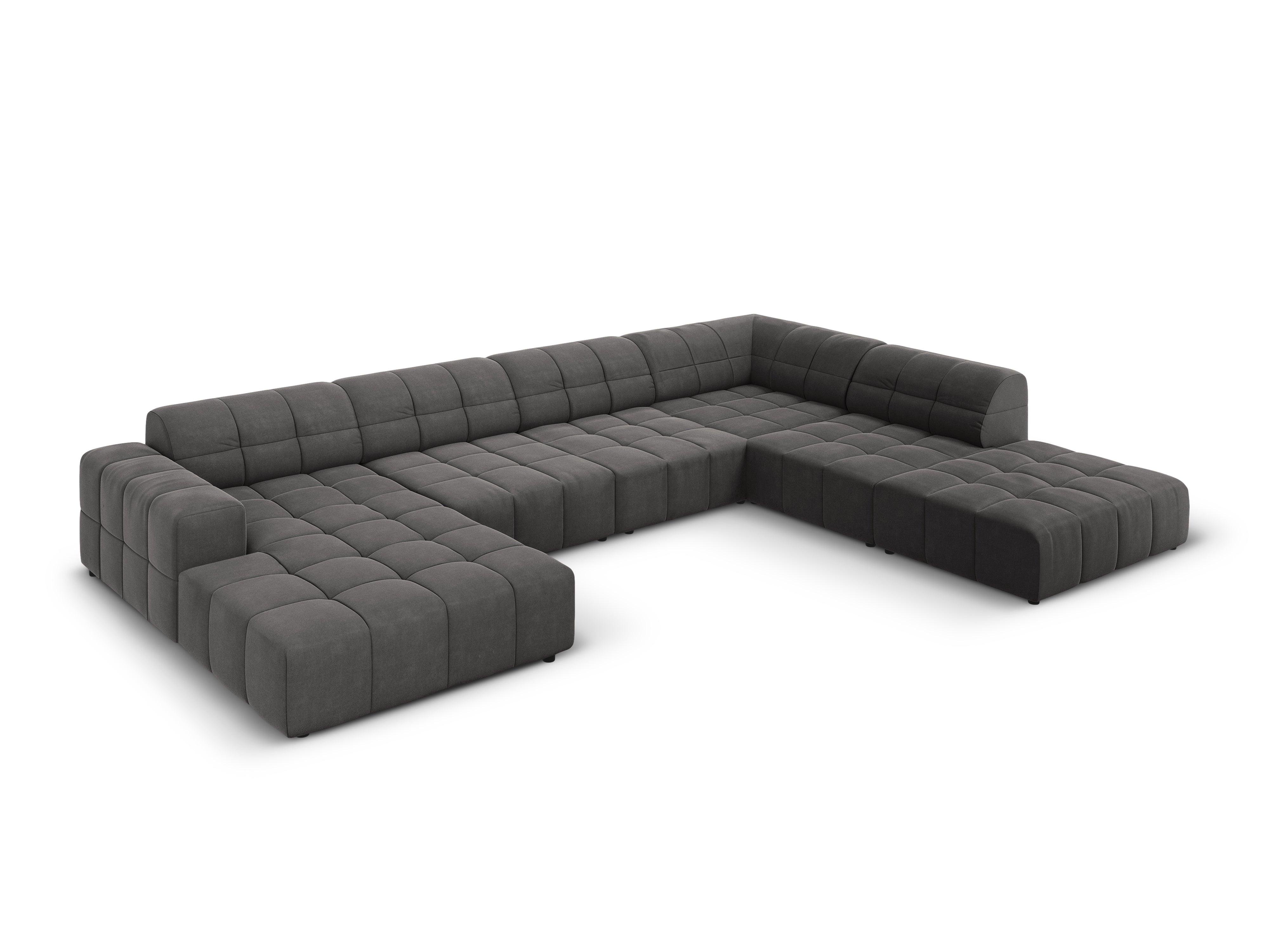 U-shaped velvet right-hand corner sofa CHICAGO dark gray Cosmopolitan Design Eye on Design