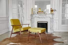 Podnóżek FOX żółty w tkaninie Boucle Mustard 366 concept    Eye on Design