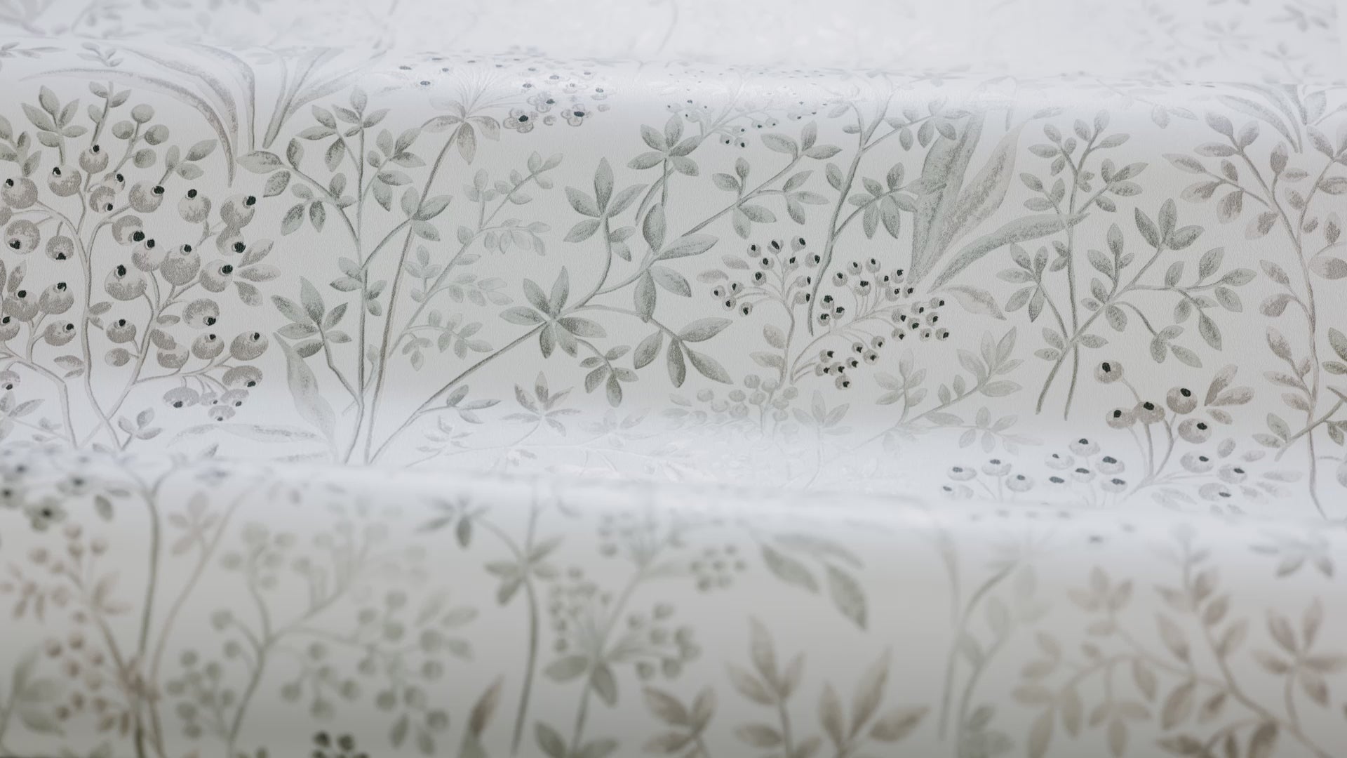 Non-woven paper wallpaper with a botanical pattern NOCTURNE light gray