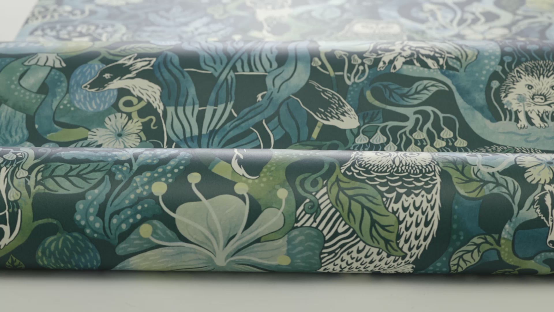 Children's wallpaper with a magical forest theme MAGIC WOODS turquoise