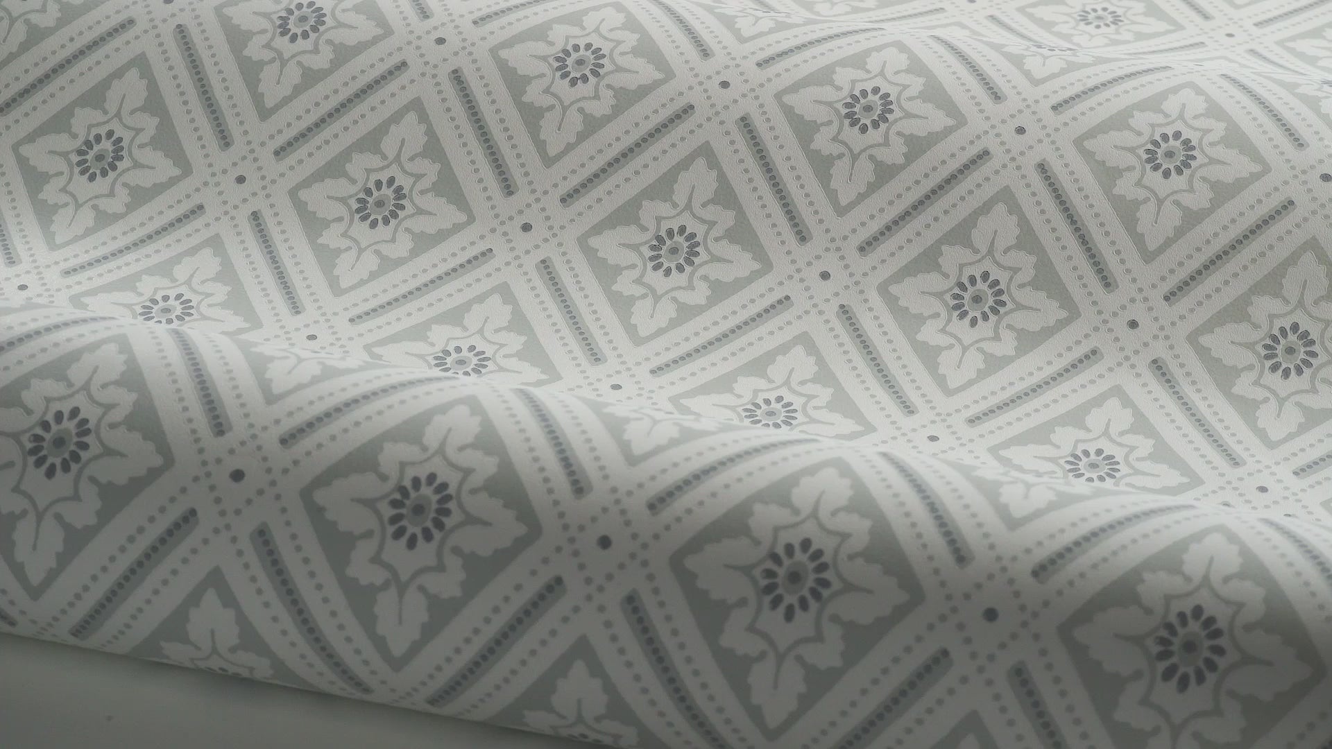 Paper non-woven wallpaper with geometric pattern ESTER beige with gray