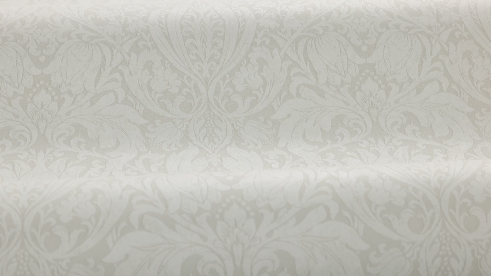 Non-woven paper wallpaper with a plant pattern ALBA beige with white