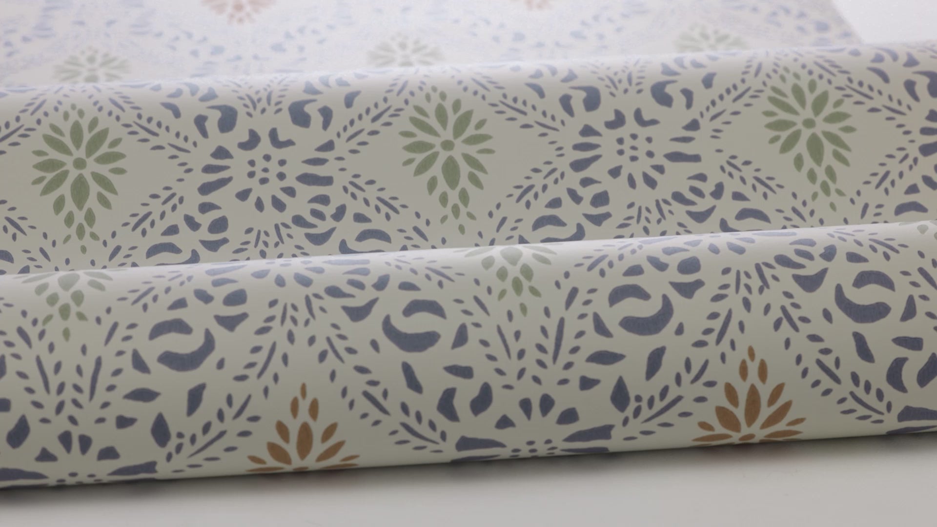 Non-woven paper wallpaper with geometric pattern KVARNHOLMEN blue with sand