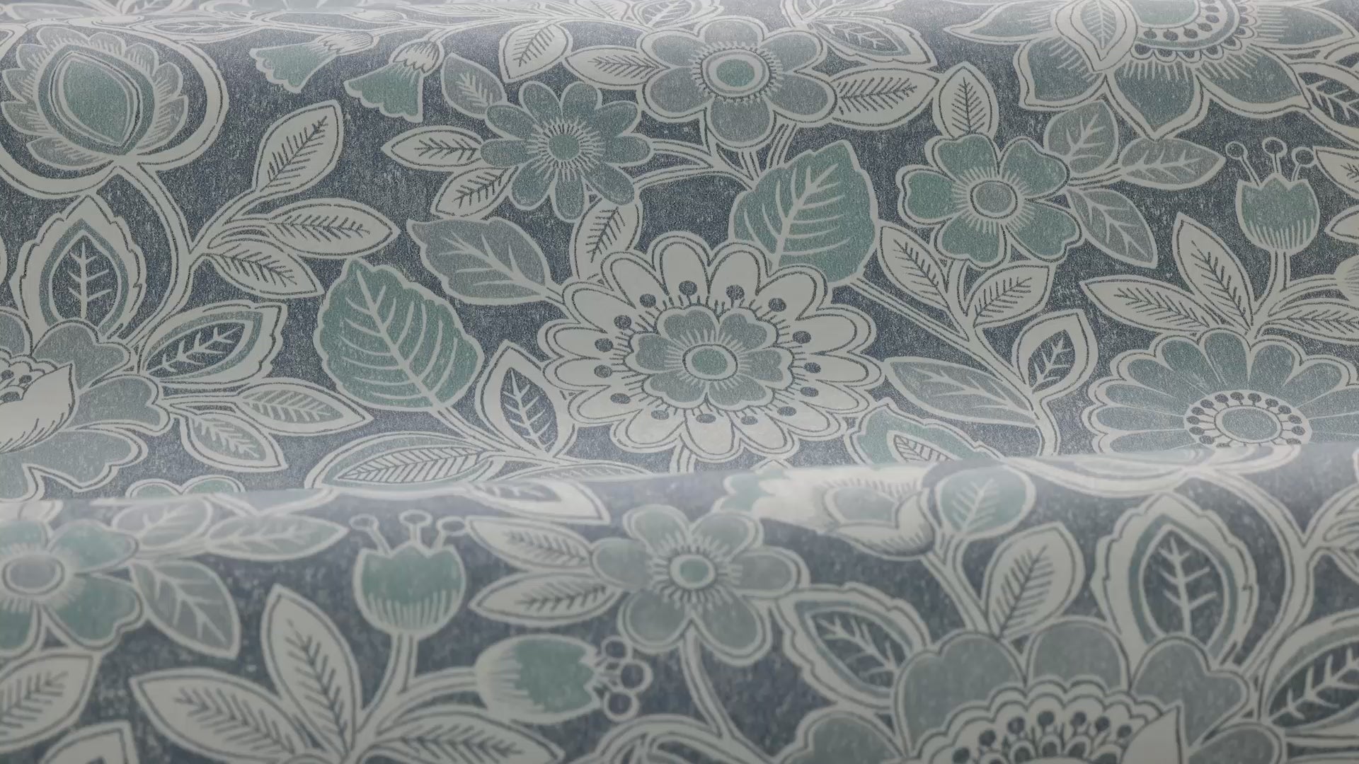 Non-woven paper wallpaper with a floral pattern SONJA blue