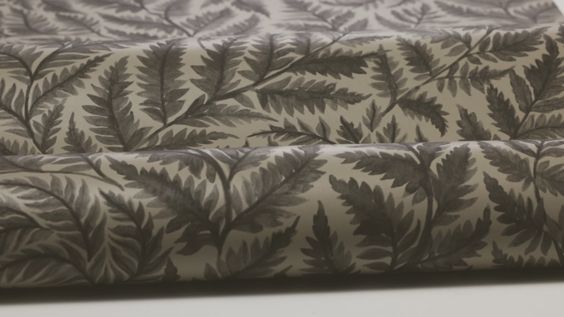 Non-woven paper wallpaper with a plant pattern FERNS brown