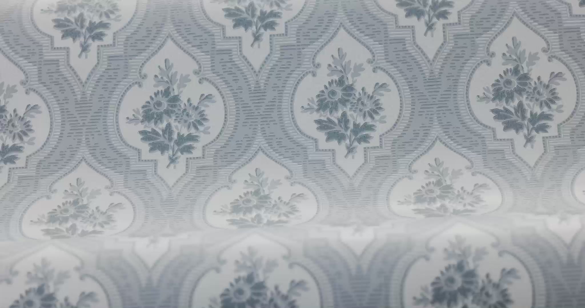 ETERNAL FLOWER Blue Medallion Pattern Wallpaper