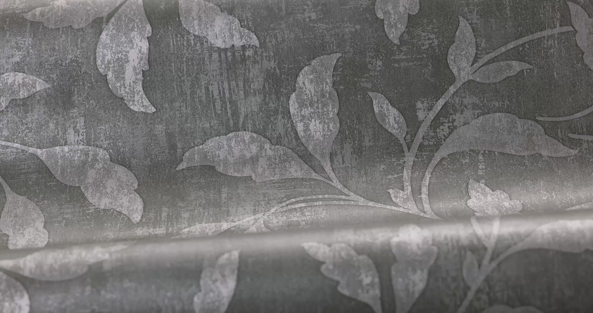 Non-woven paper wallpaper with a floral pattern ROSEWOOD NIGHT green