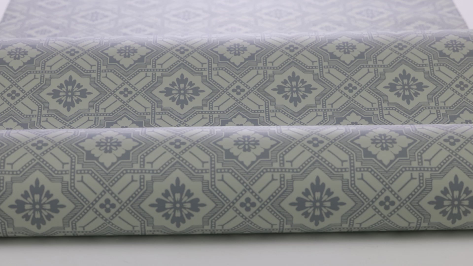 Non-woven paper wallpaper with geometric pattern FRIEDRICH blue with white