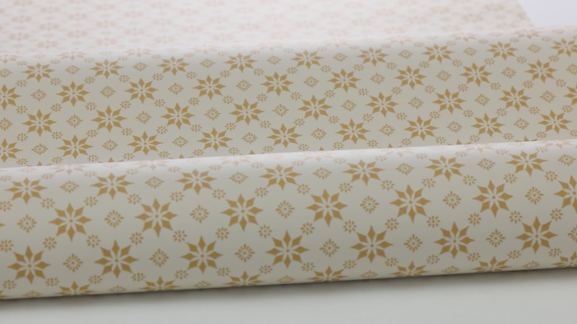Paper non-woven wallpaper with geometric pattern STELLA light beige with yellow