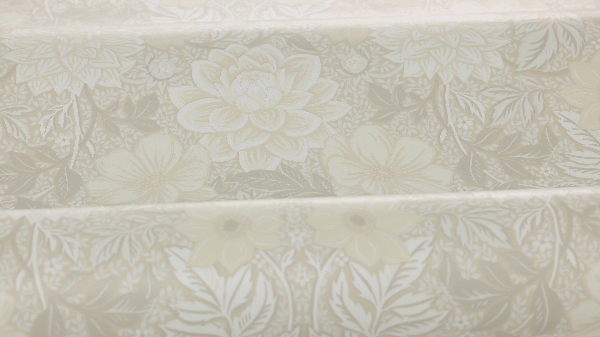 Non-woven paper wallpaper with a floral pattern DAHLIA GARDEN warm white with beige