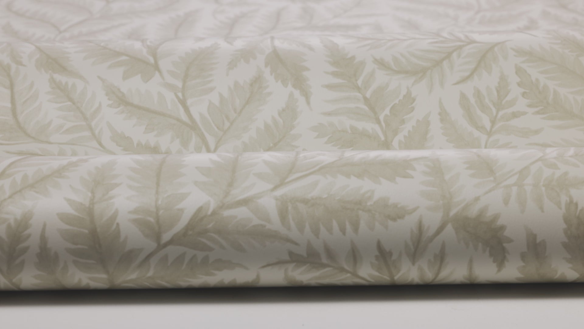 Non-woven paper wallpaper with a plant pattern FERNS cream with beige