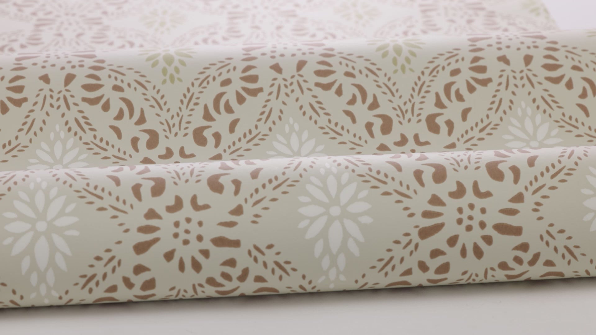 Non-woven paper wallpaper with a geometric pattern KVARNHOLMEN beige with terracotta