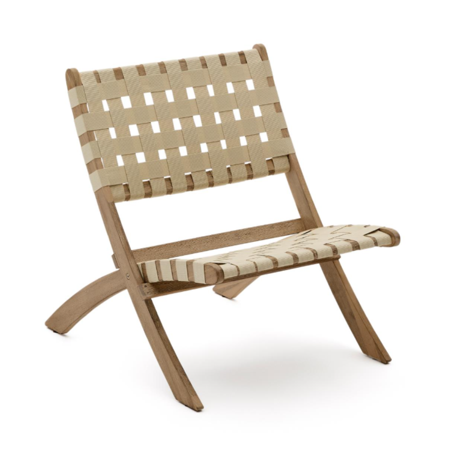 Folding chair of Chabeli Lovely Akacja Wood with a creamy finish