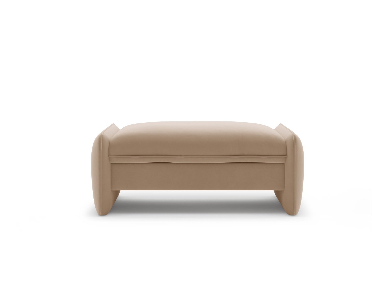 Rechteckiger Samtpouf GEORGIA Mandelbeige