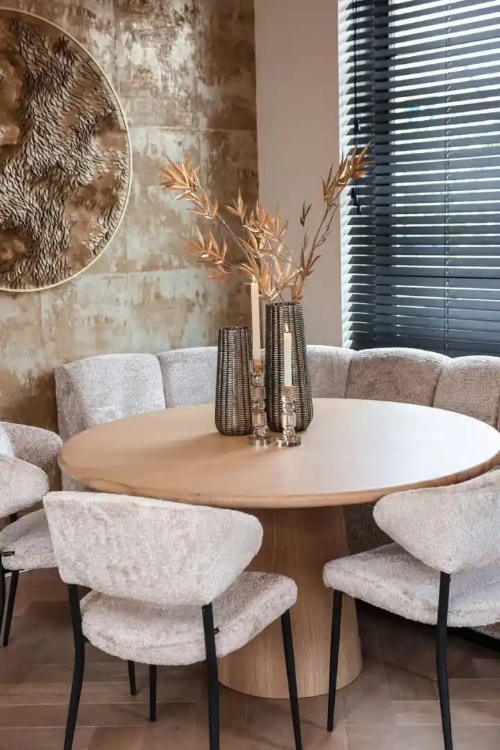 OAKLEY round table oak veneer