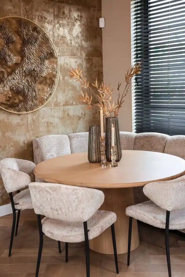 OAKLEY round table oak veneer
