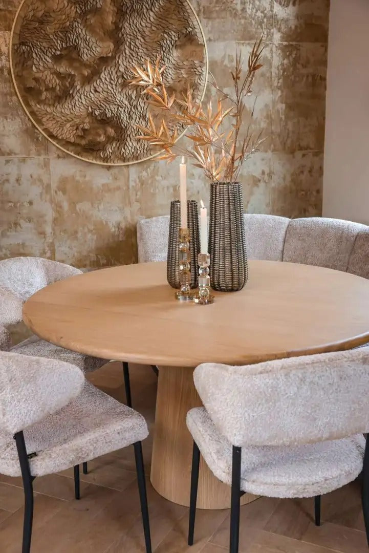 OAKLEY round table oak veneer