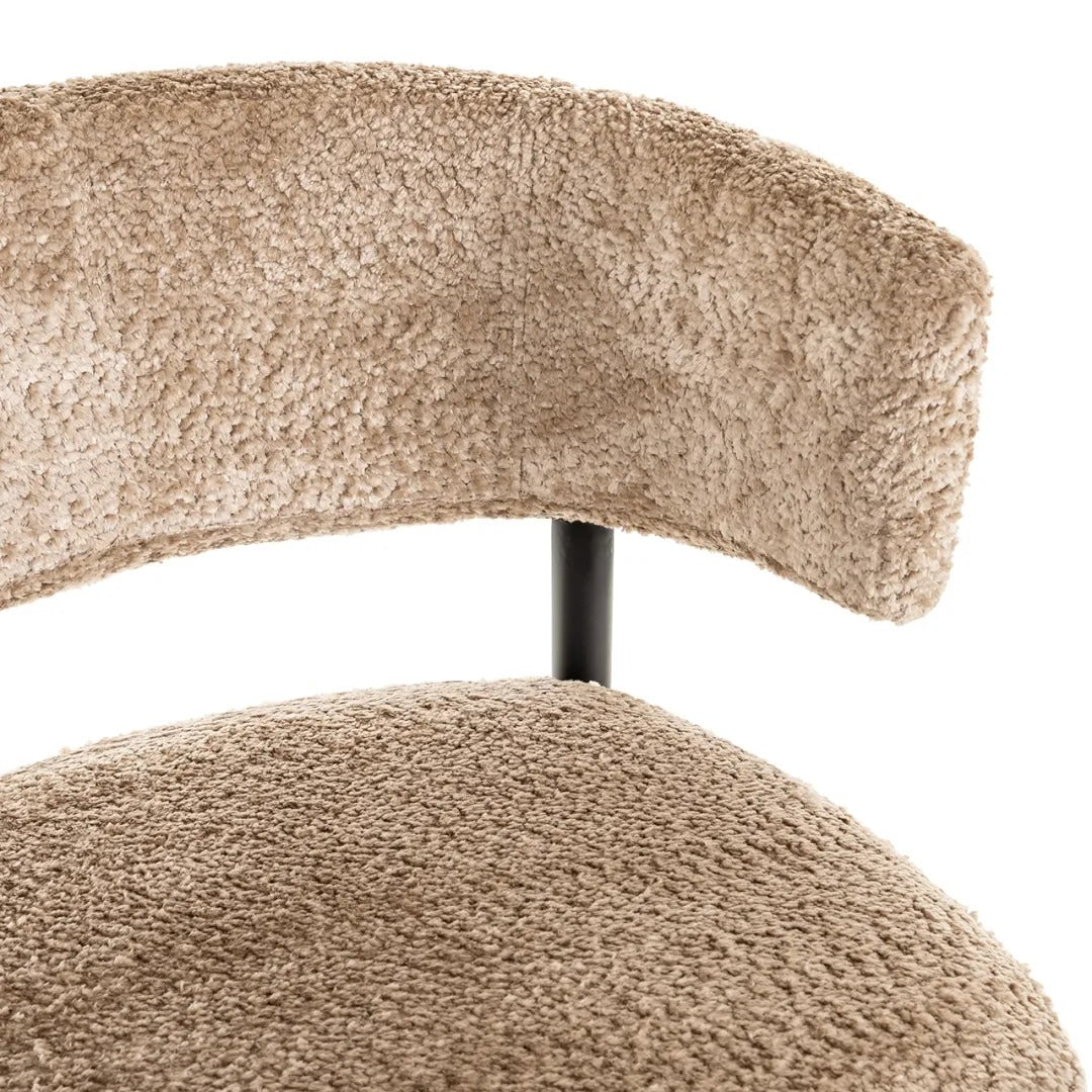 ROCHELLE bar stool set brown with black base