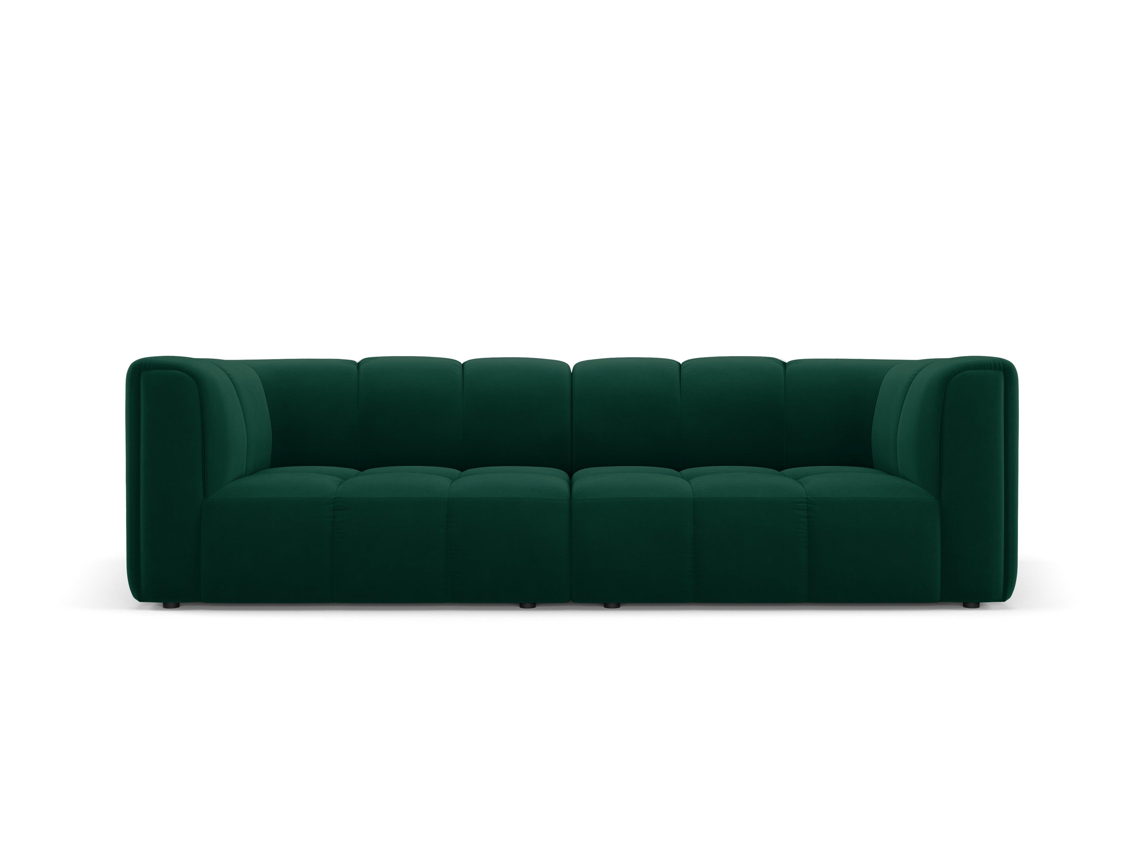 Sofa aksamitna 3-osobowa FRANCESCA butelkowa zieleń Milo Casa    Eye on Design
