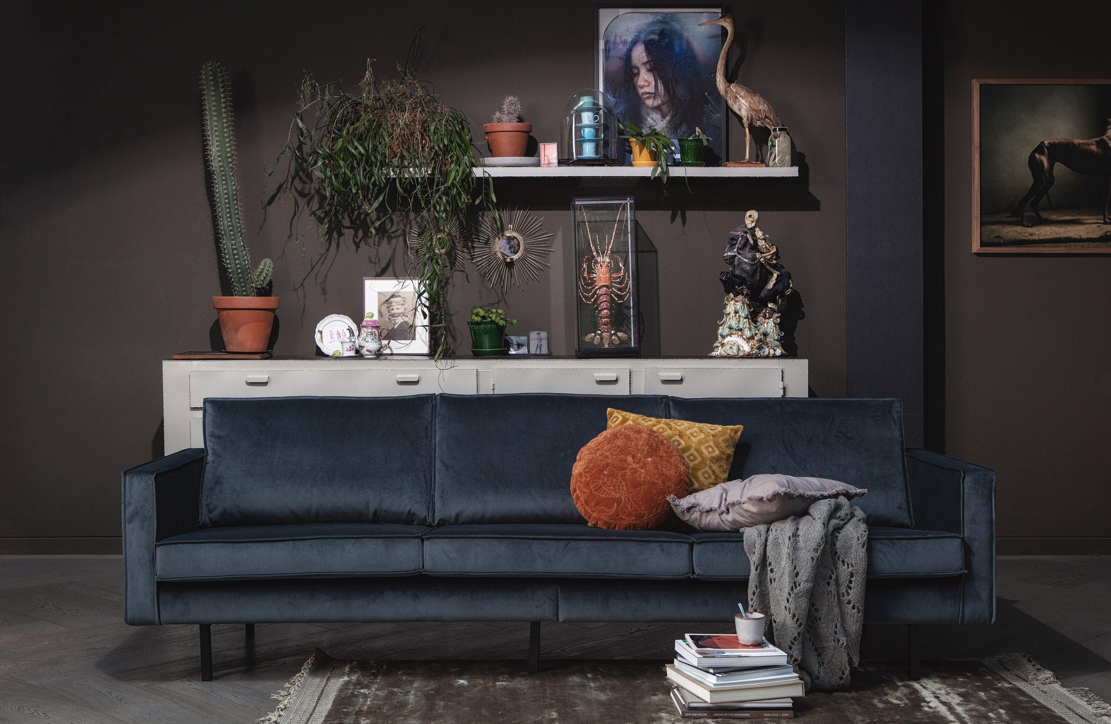 Rodeo Classic Blue Velvet Sofa