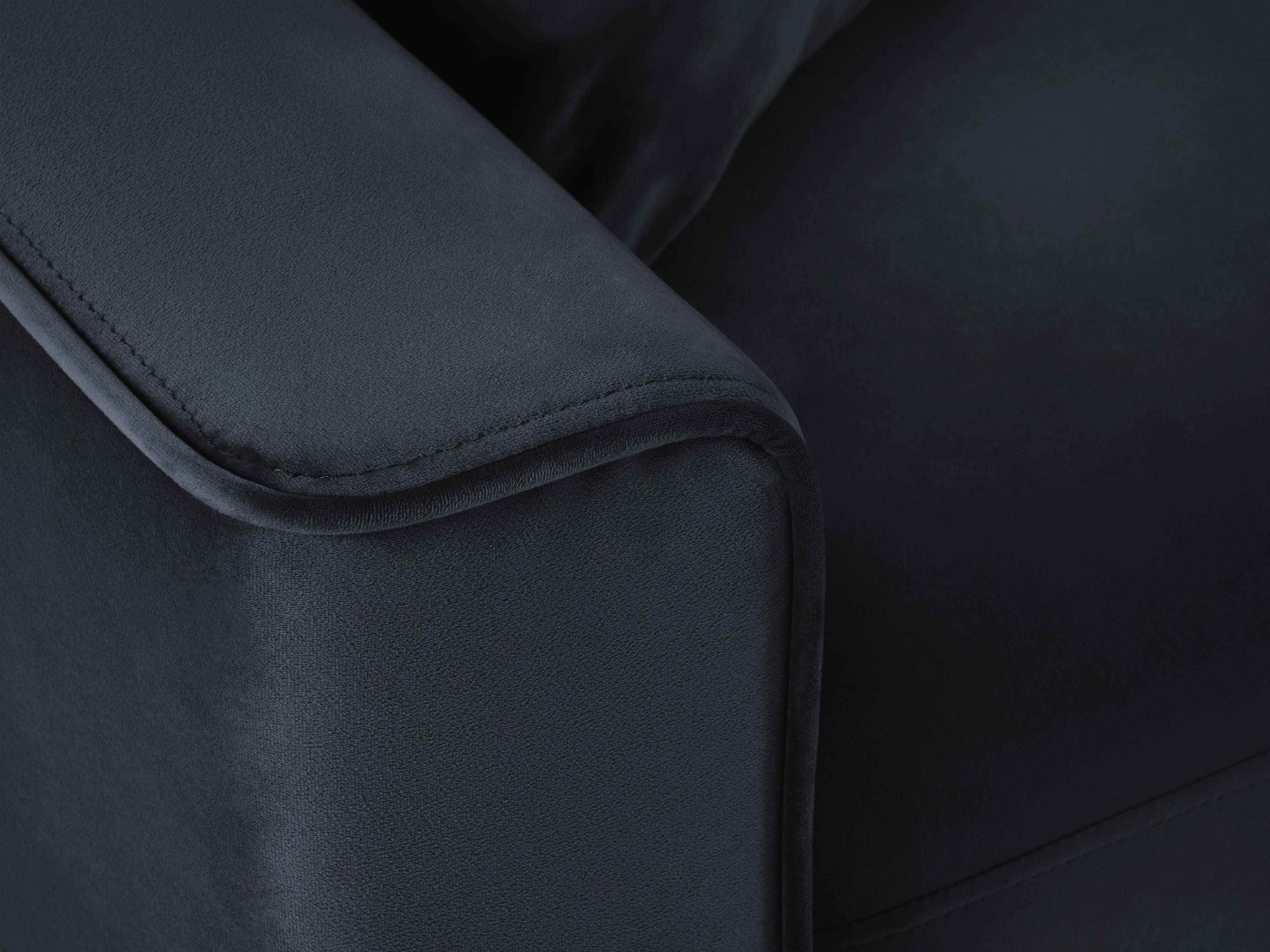Sofa aksamitna z funkcją spania CARTADERA granatowy ze złotą podstawą Mazzini Sofas    Eye on Design