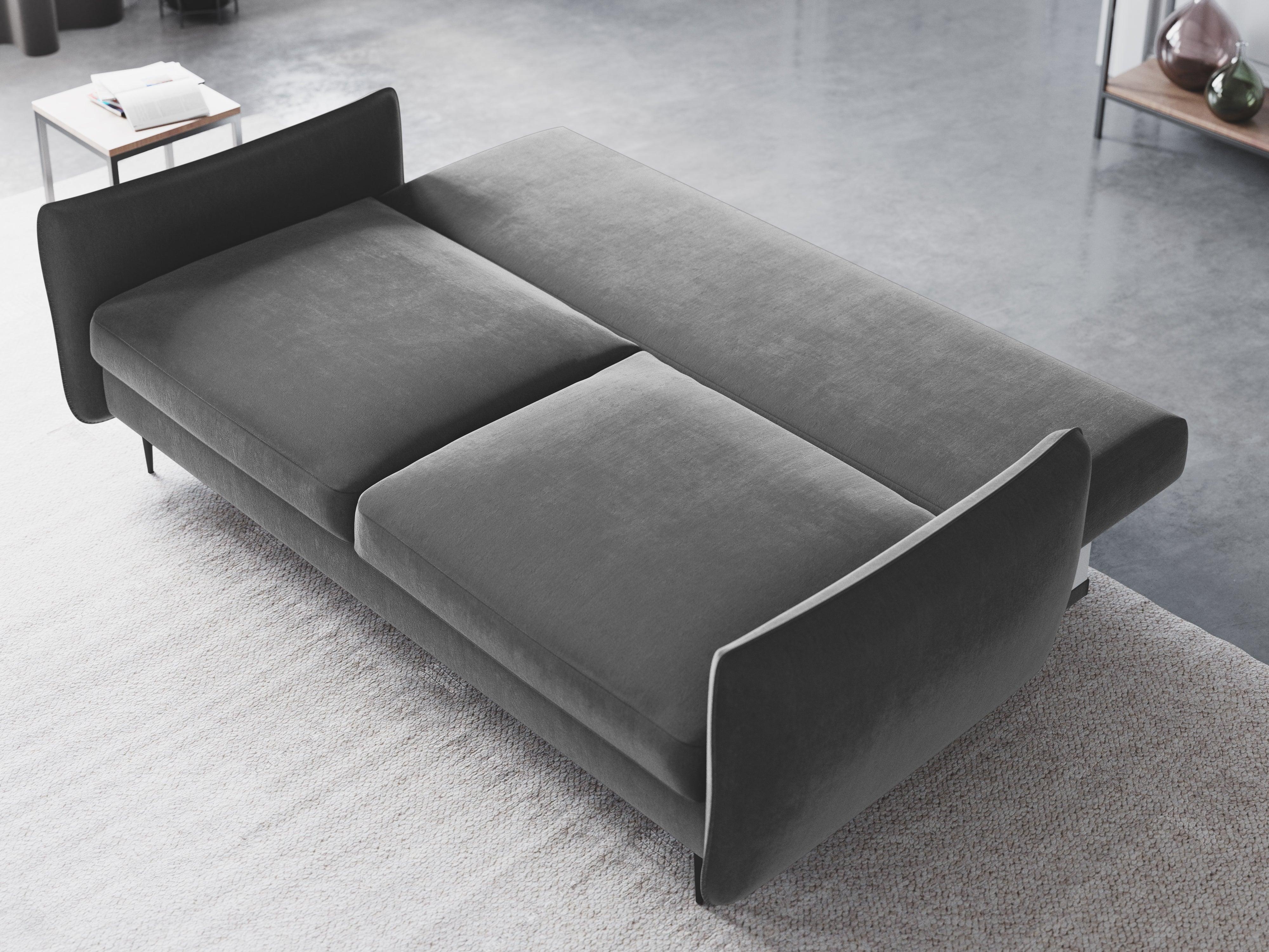 Sofa aksamitna z funkcją spania VERMONT szary Cosmopolitan Design    Eye on Design