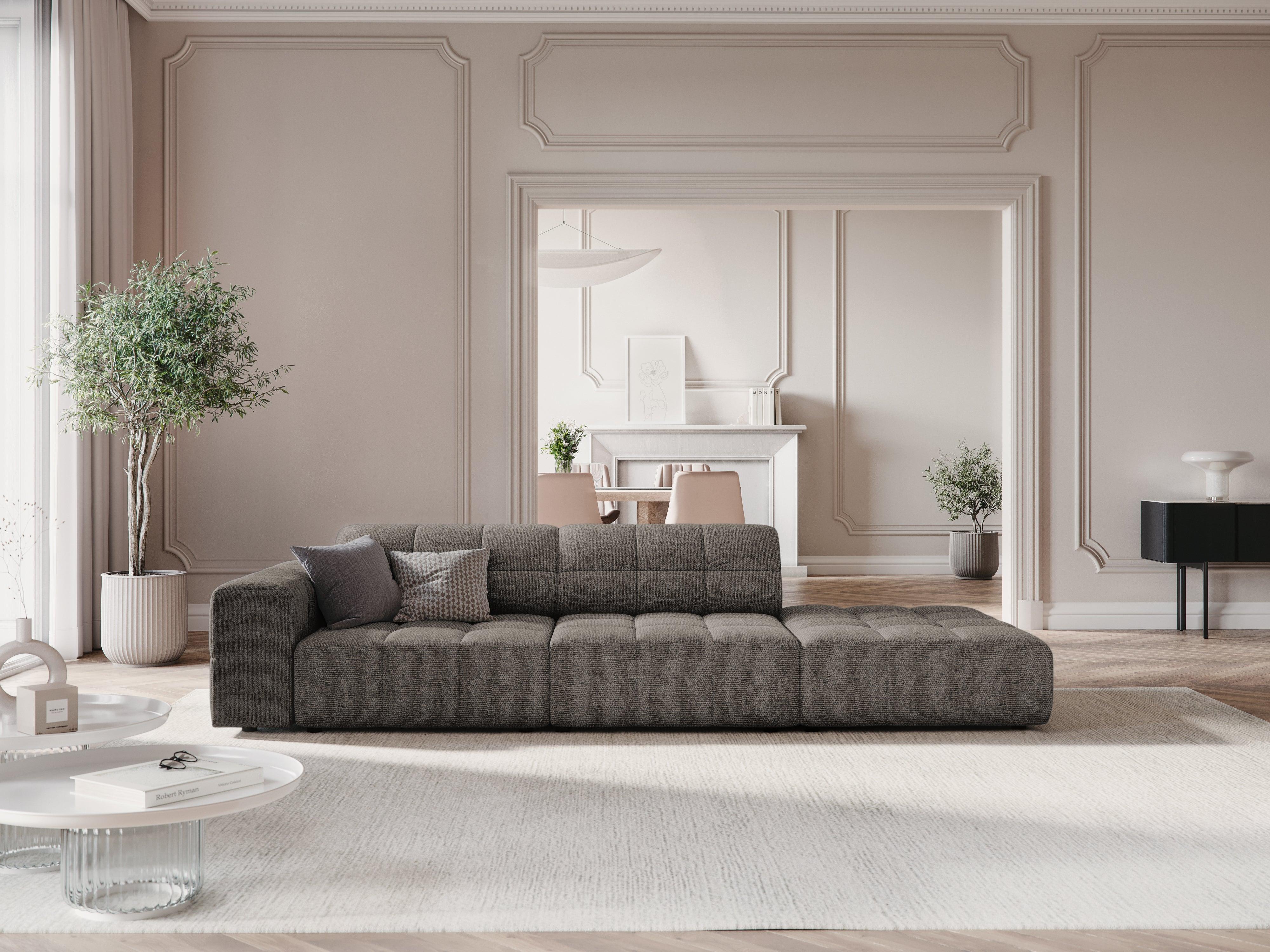 Sofa prawostronna 3-osobowa CHICAGO szary szenil Cosmopolitan Design    Eye on Design