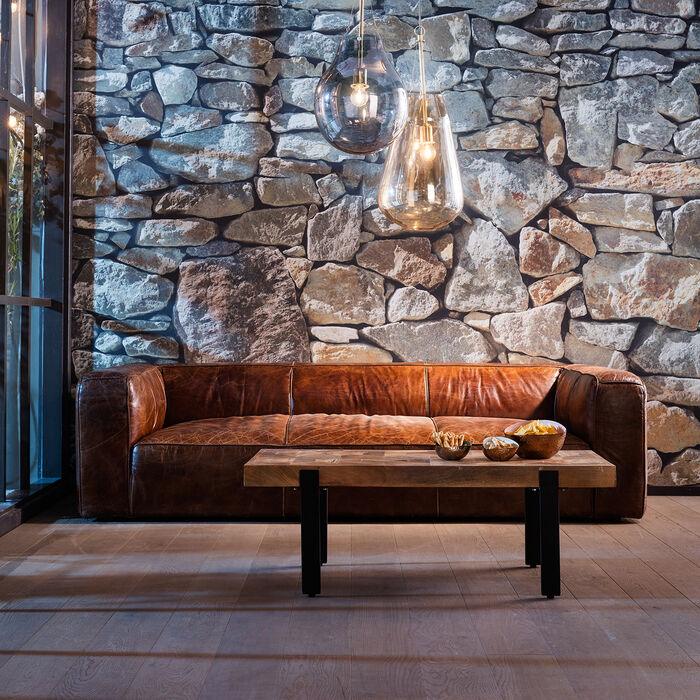 Cubetto brown leather sofa