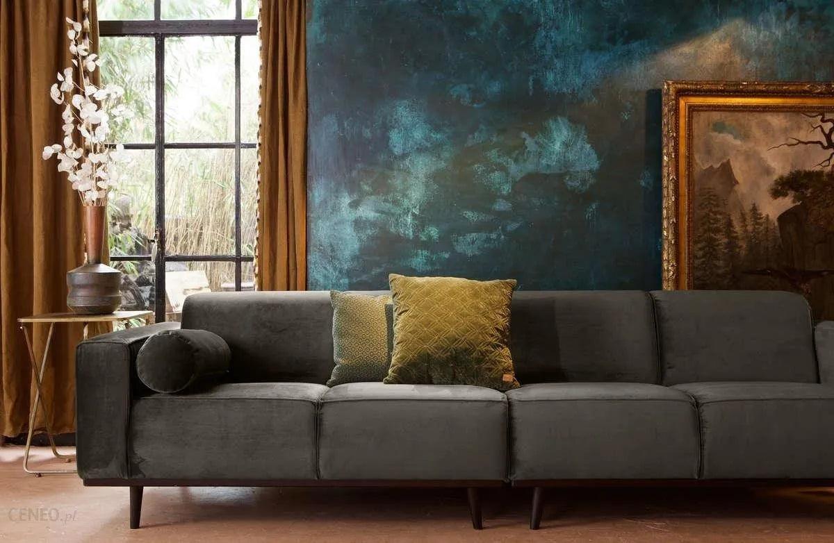 Sofa sztruksowa 4-osobowa STATEMENT ciemnozielony Be Pure    Eye on Design