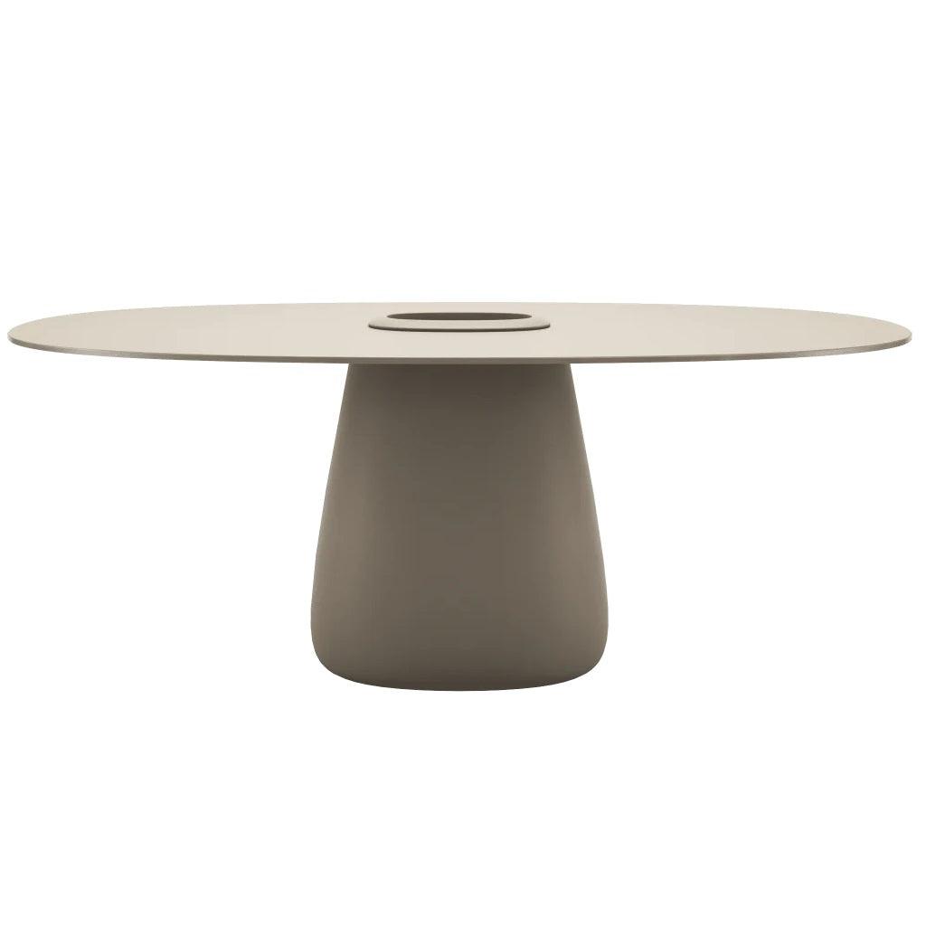 Stół ogrodowy z pojemnikiem COBBLE kość słoniowa Qeeboo 190 cm   Eye on Design