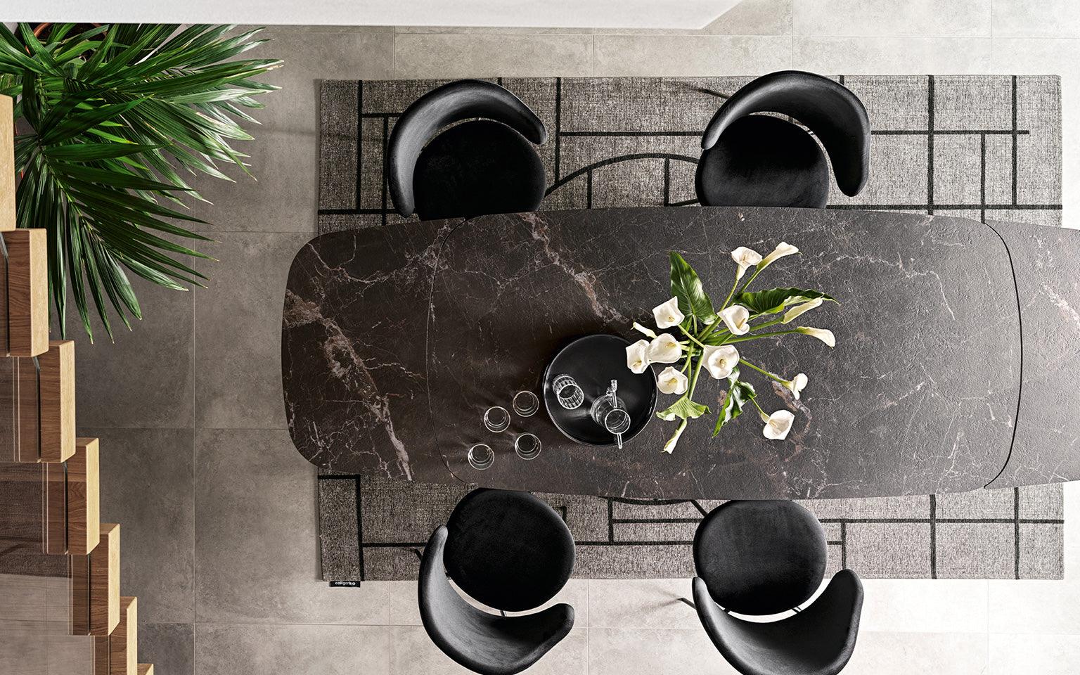 Stół rozkładany CAMEO złoty marmur Calligaris    Eye on Design