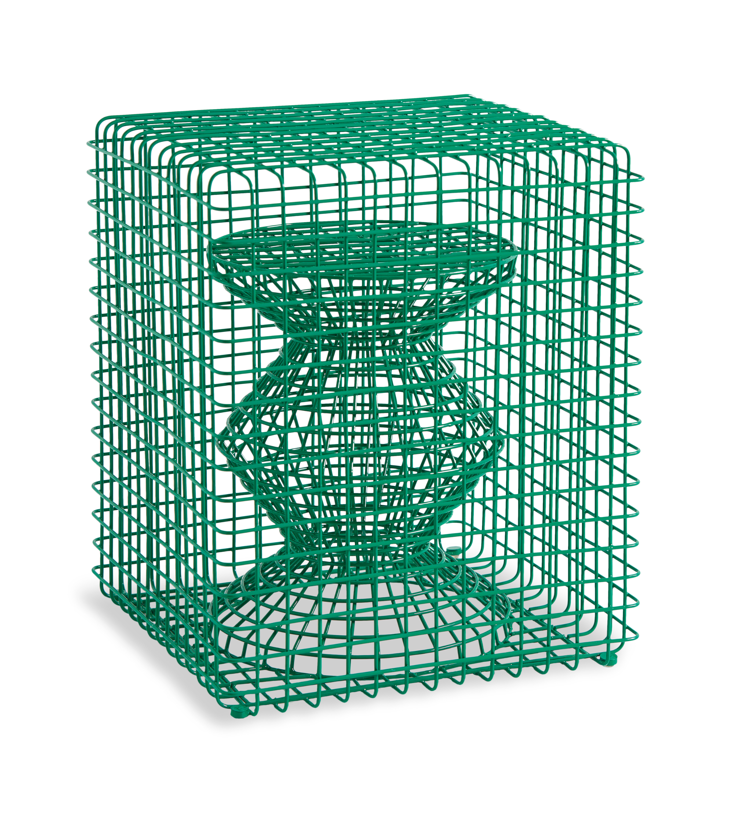 Stołek dekoracyjny ZIG ZAG WIRE zielony