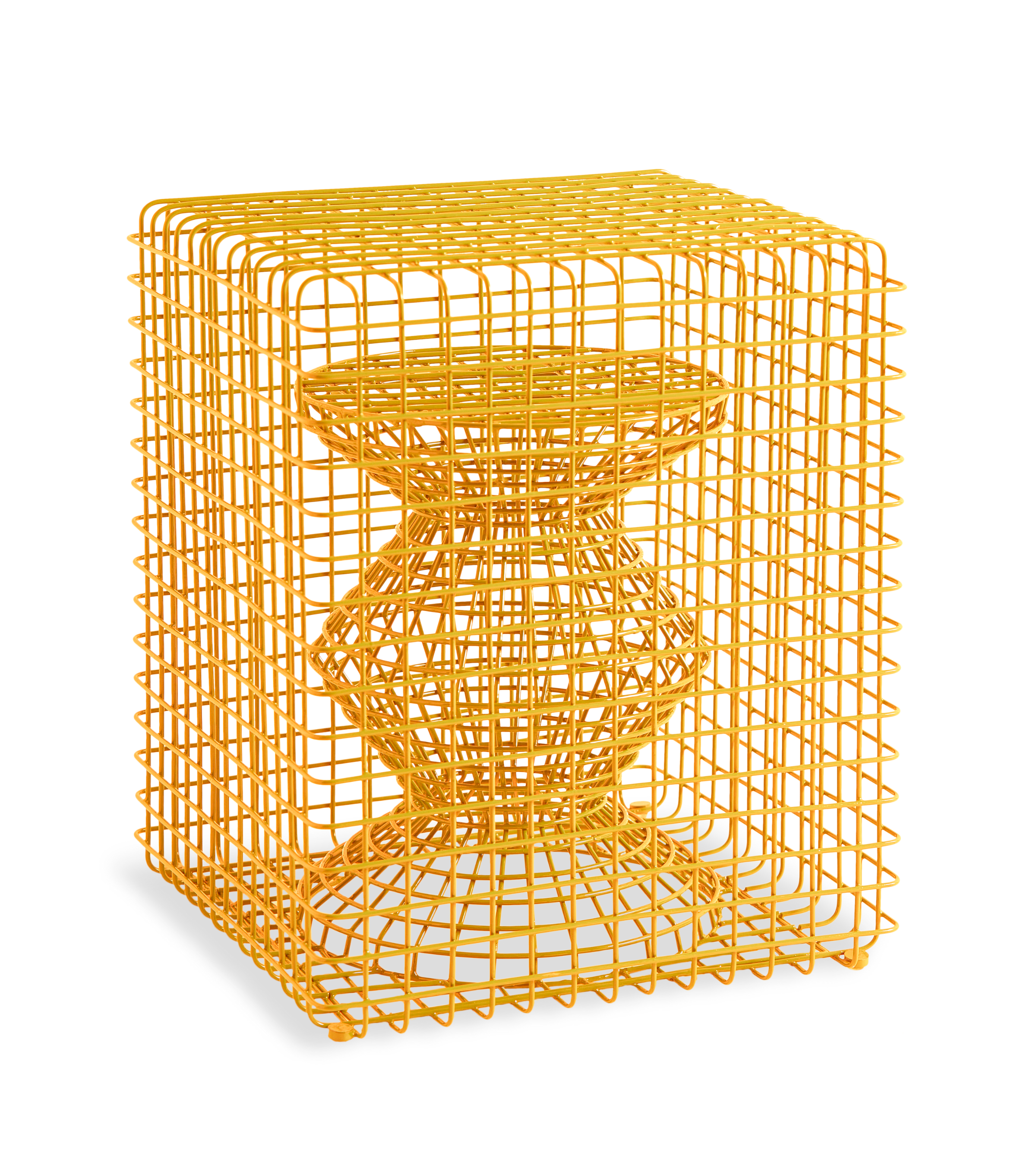 Stołek dekoracyjny ZIG ZAG WIRE żółty