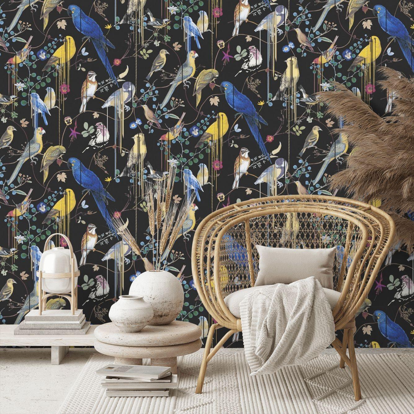 Tapeta BIRDS SINFONIA CREPUSCULE czarny Christian Lacroix    Eye on Design