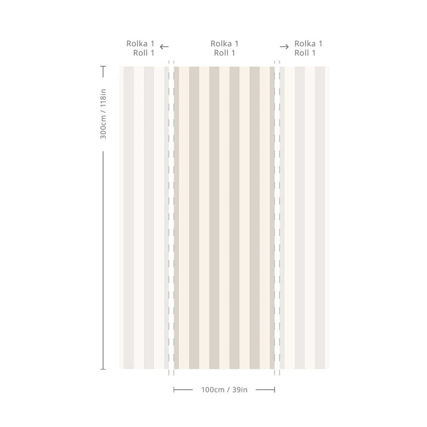 Non-woven wallpaper BOLD STRIPE ASH warm gray