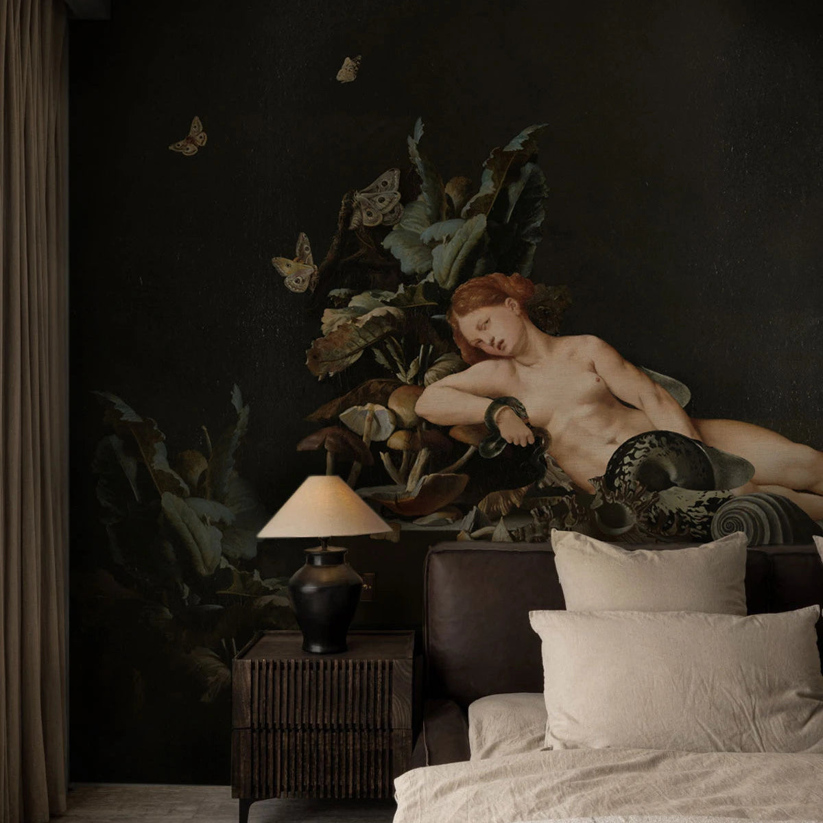 Non-woven wallpaper CLEOPATRA black