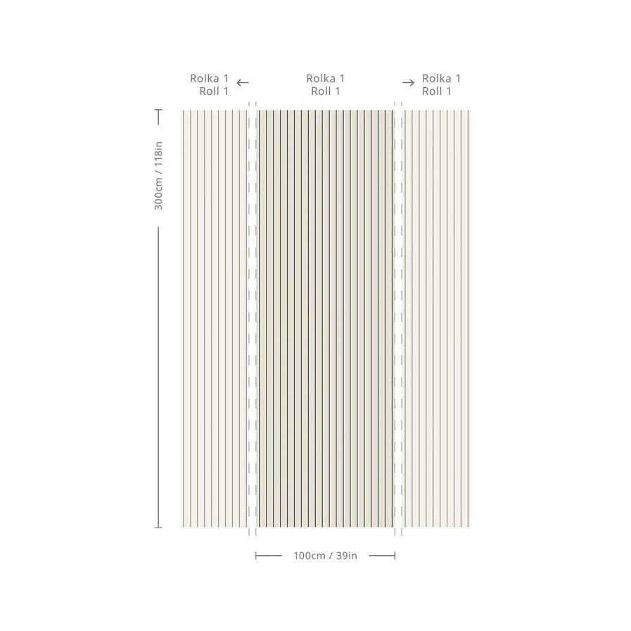 Non-woven wallpaper with stripes MINIMAL STRIPE beige with graphite